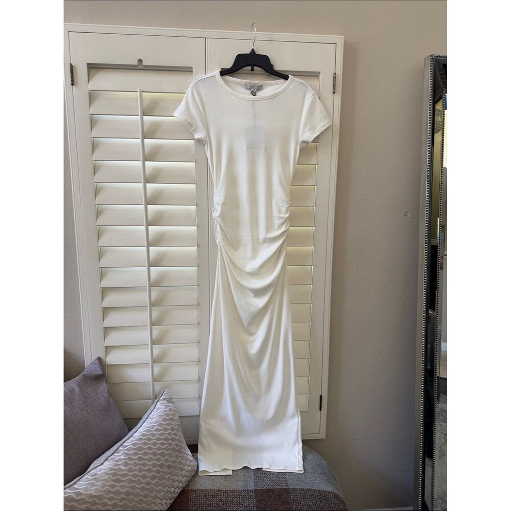 AllSaints Short-Sleeve Ruched Maxi Dress